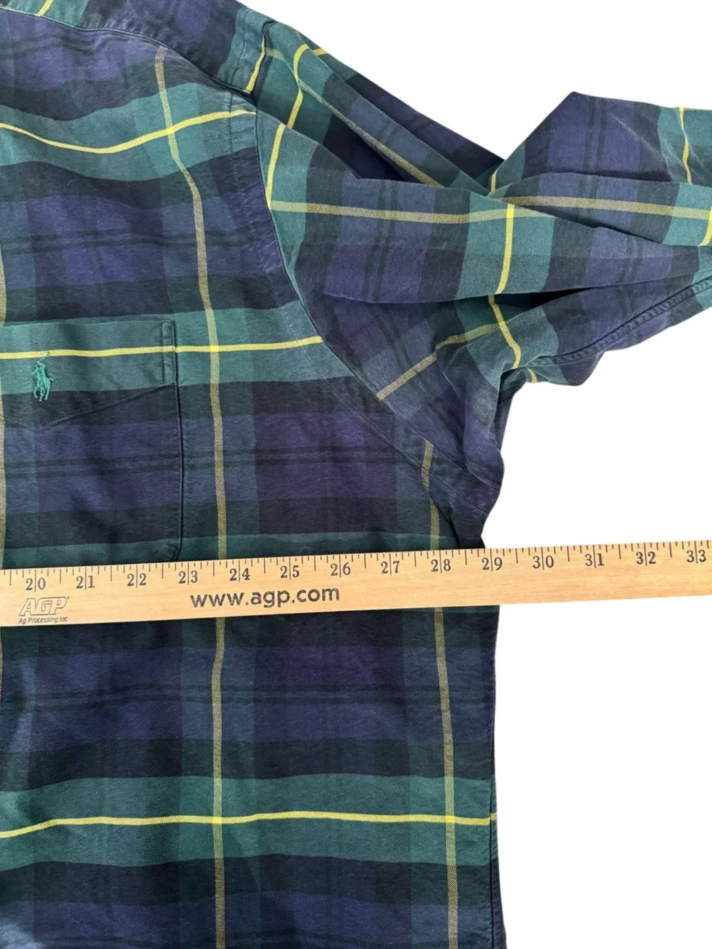 Ralph Lauren Plaid Button Down Shirt XXL Green Navy Preppy Coastal Grandpa BB10
